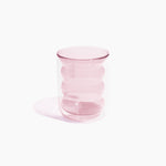 Double Wall Groovy Cup by Poketo glassware POKETO Pink