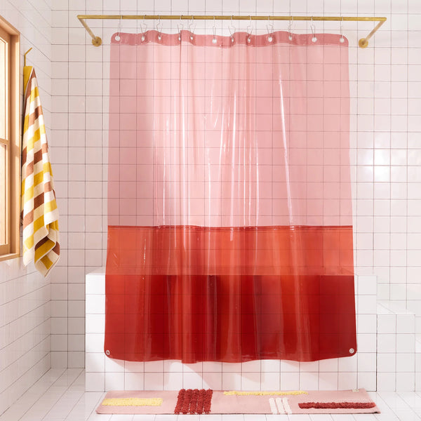 Sun Shower Curtain Liners by Quiet Town Shower Curtains Quiet Town Lipliner: Blush/Red