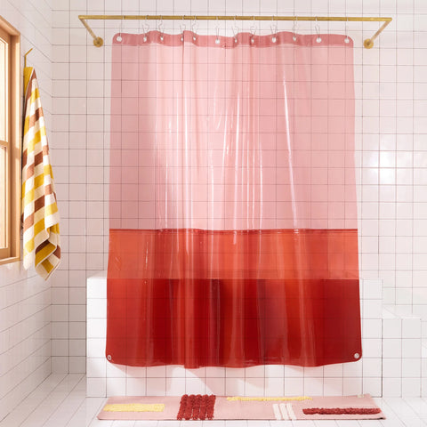 Sun Shower Curtain Liners by Quiet Town Shower Curtains Quiet Town Lipliner: Blush/Red