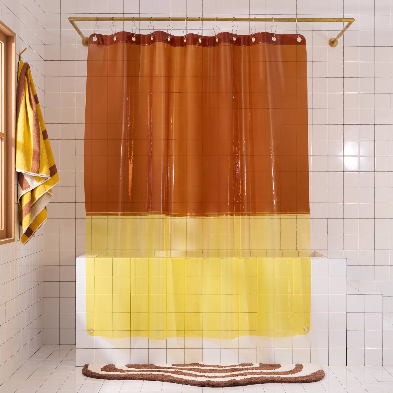 Sun Shower Curtain Liners by Quiet Town Shower Curtains Quiet Town Cheetah: Amber/Yellow