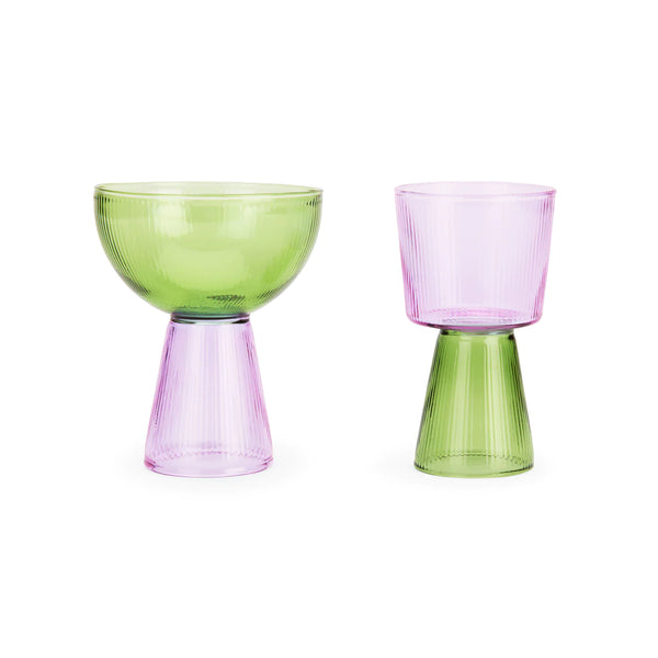 Oorun Didun Glass Cup Set - Yinka Ilori for Moma glassware moma PURPLE/GREEN  