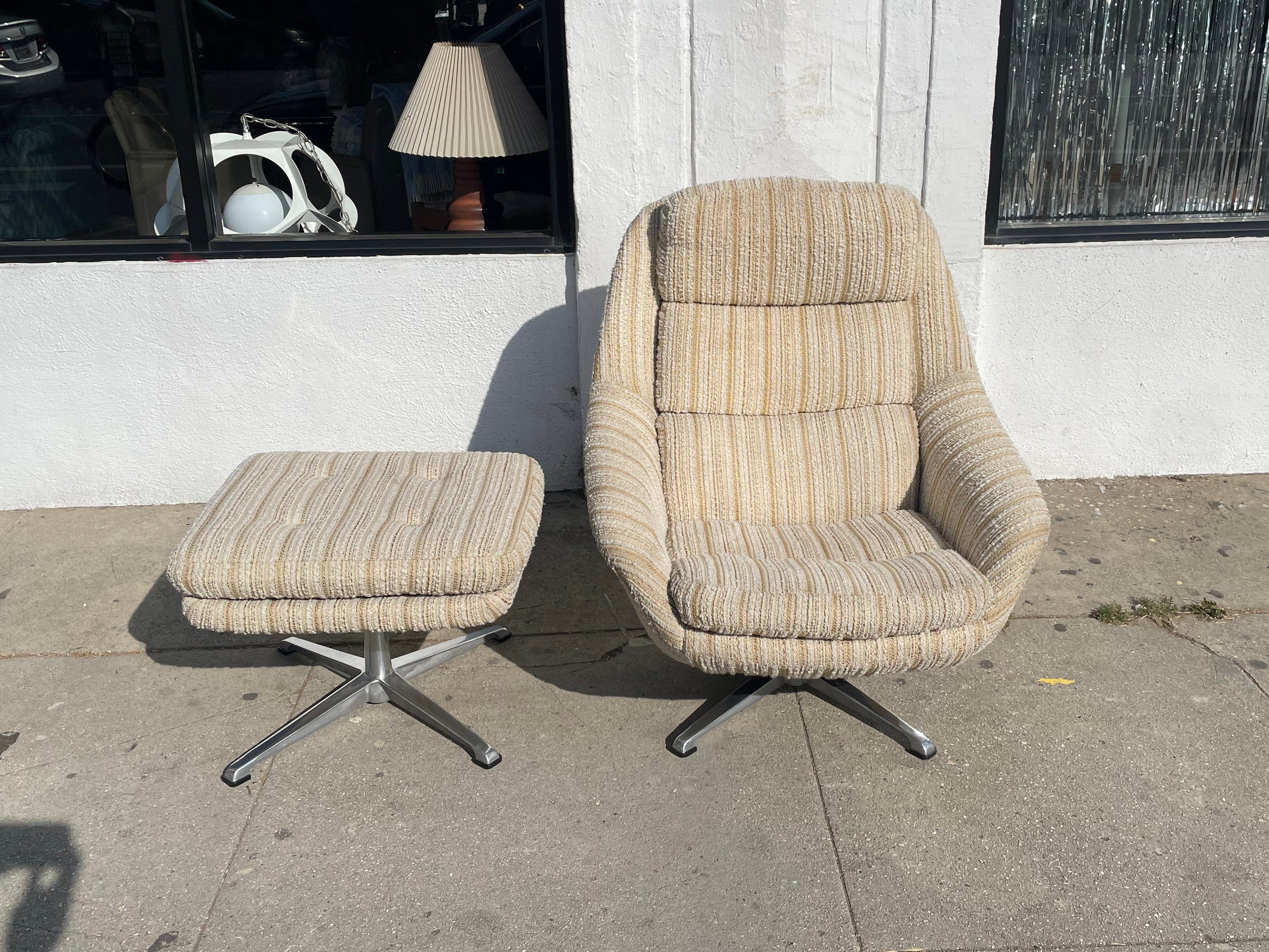 1960’s Overman Swivel Lounge Chair + Ottoman Chairs CANDID HOME