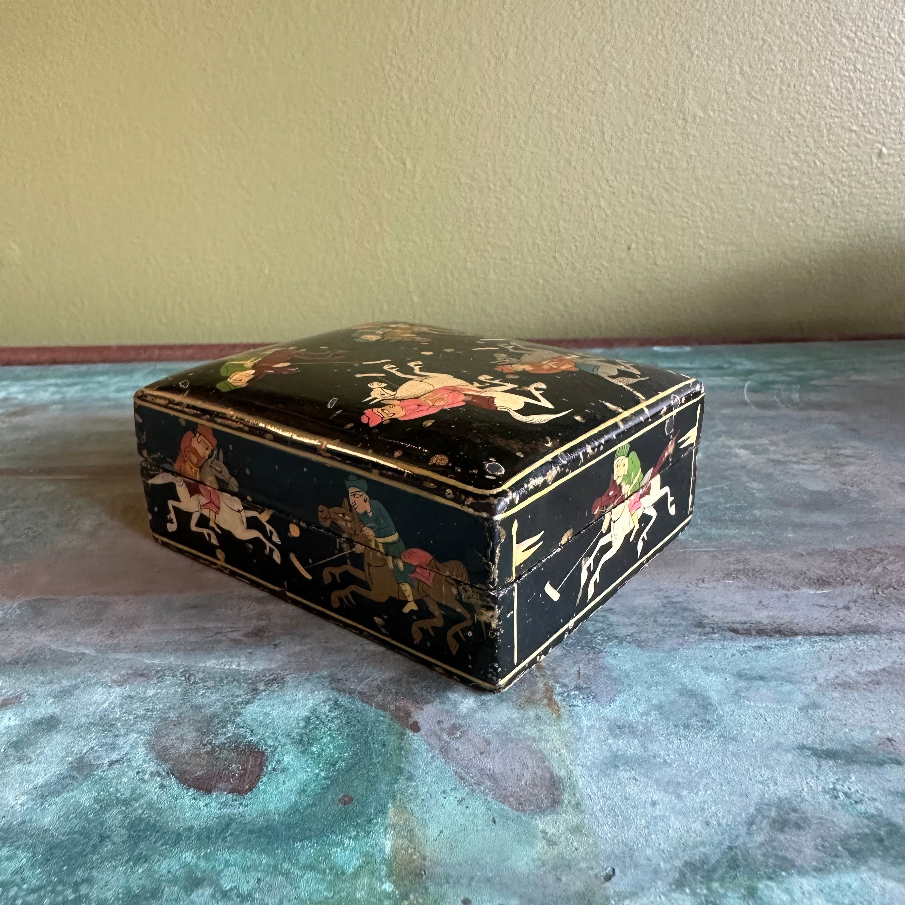 Vintage Painted Chinese Trinket Box styling object CANDID HOME