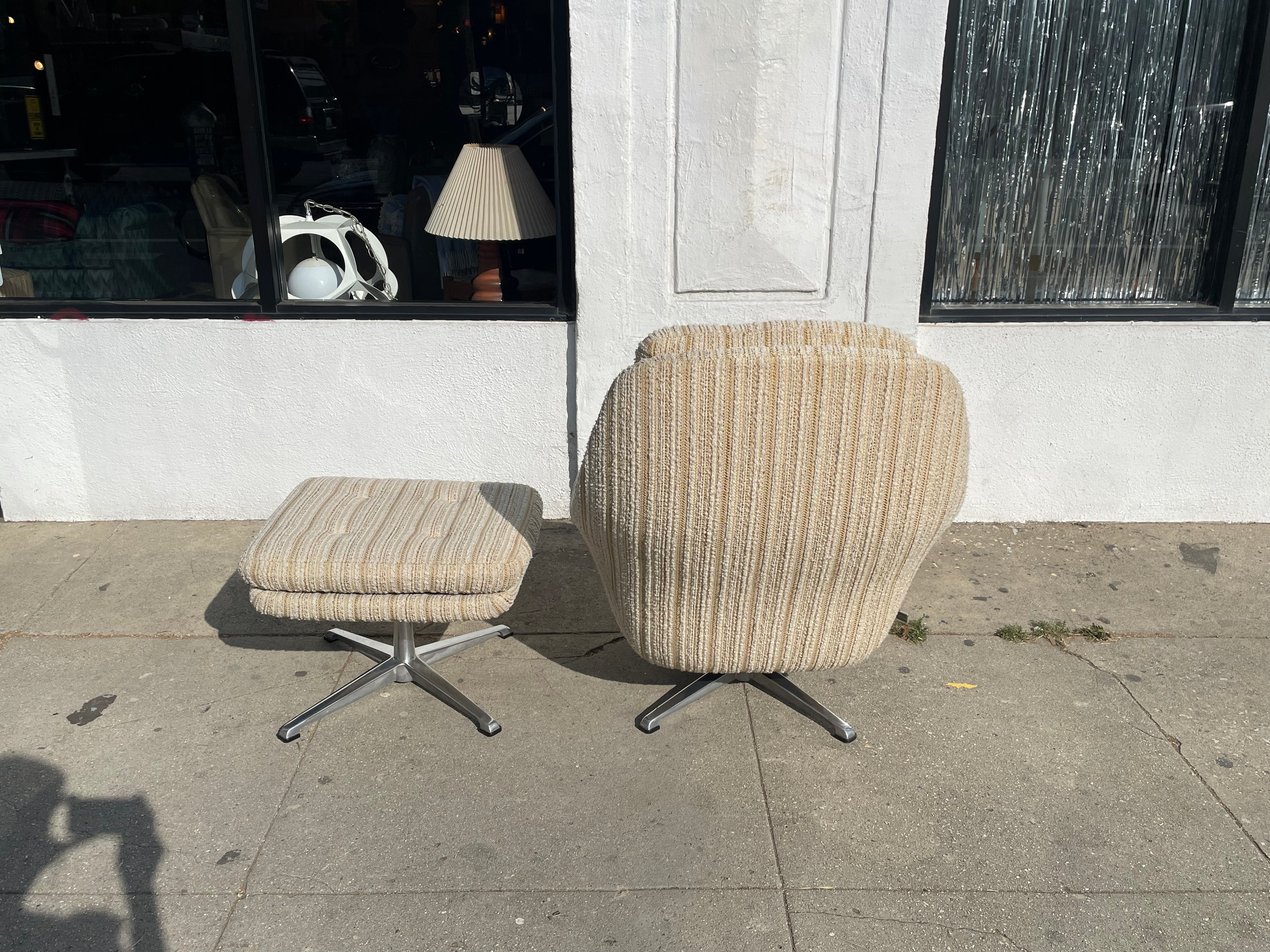 1960’s Overman Swivel Lounge Chair + Ottoman Chairs CANDID HOME