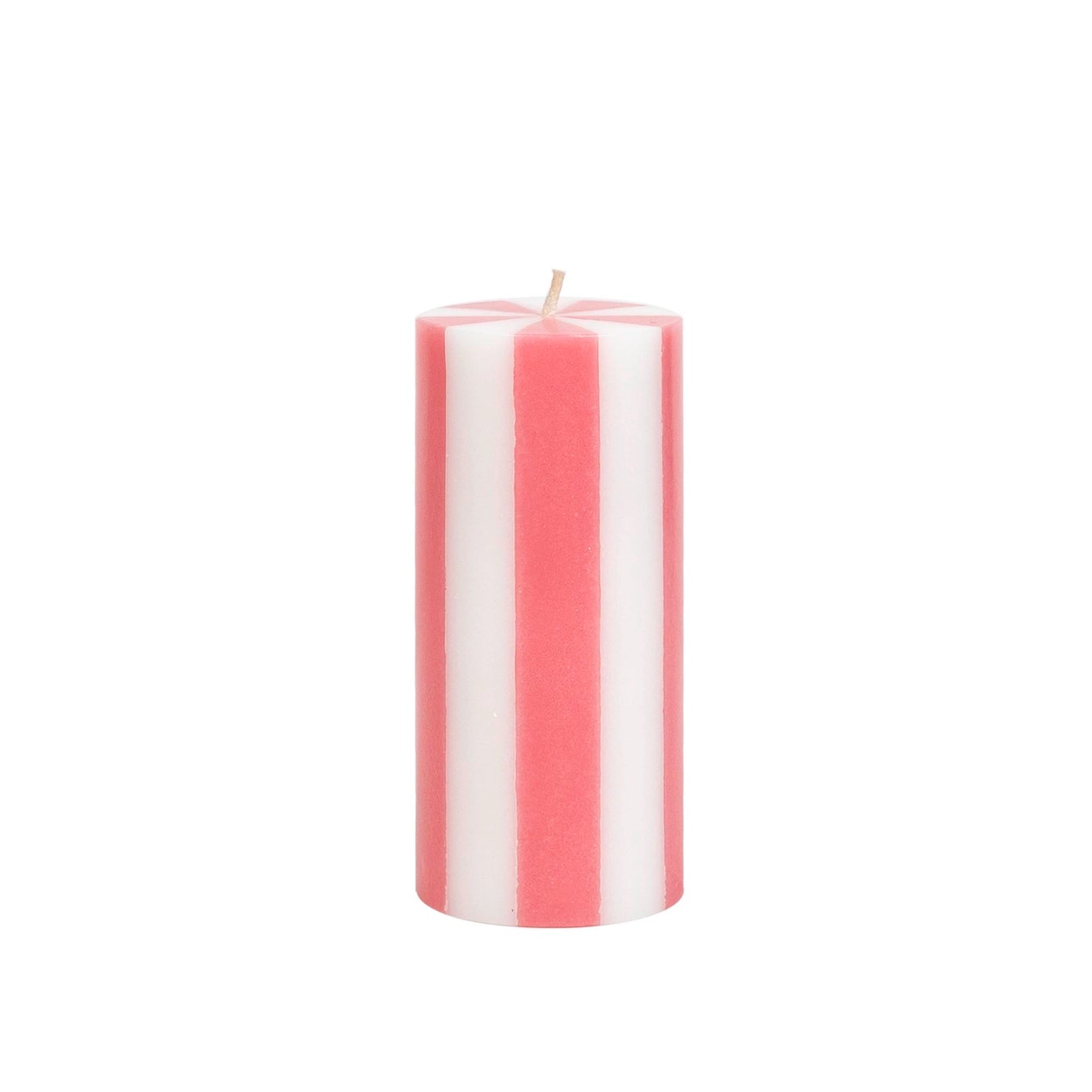 Stripe Pillar Candle by Yod and Co Candles yod and co medium pink + white