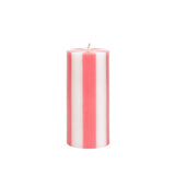 Stripe Pillar Candle by Yod and Co Candles yod and co medium pink + white