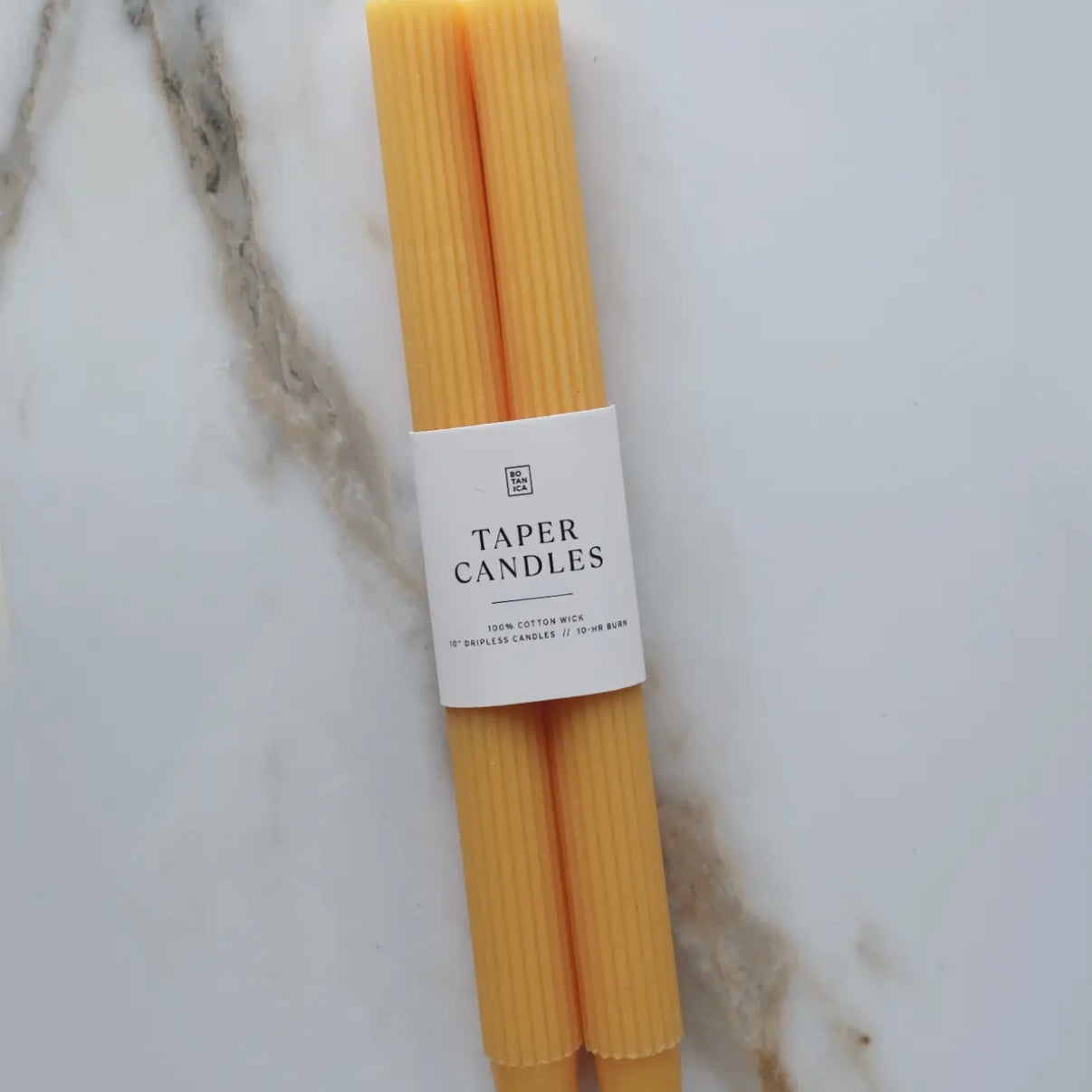 Botanica Fluted Taper Candles - Set of 2 Candles BOTANICA Fluted Goldenrod