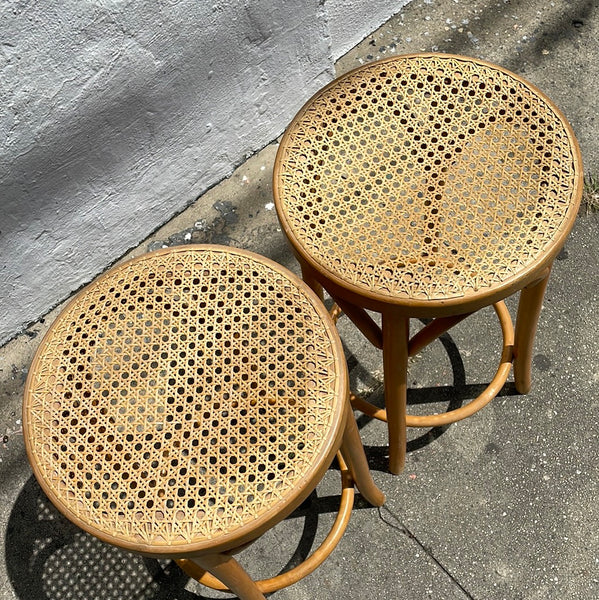 Vintage Caned Bentwood Stools - A Pair Counter stool CANDID HOME   
