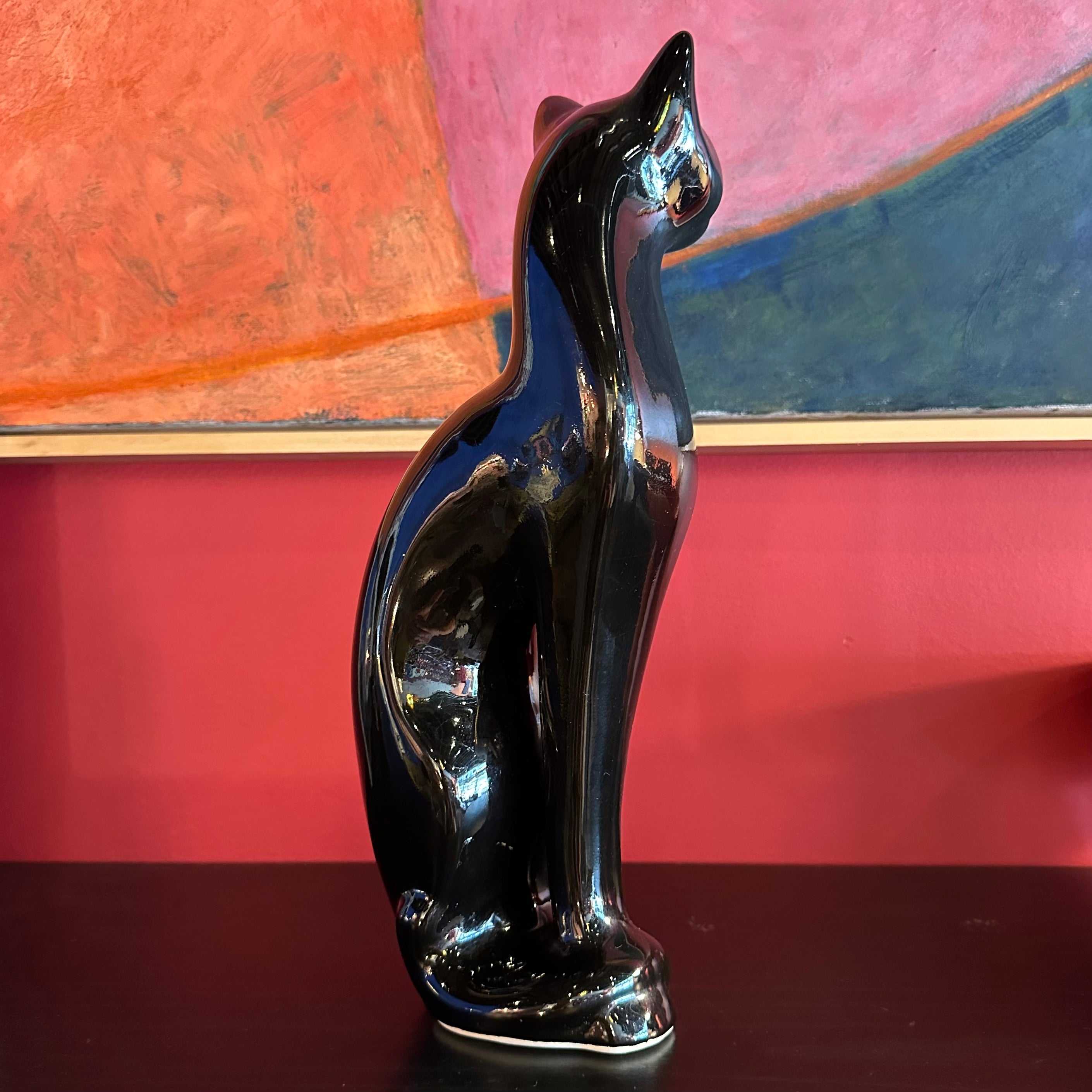 Mid-Century Ceramic Cat Statue CANDID HOME