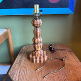 Mid-Century Modern Marquetry Table Lamp - No Shade