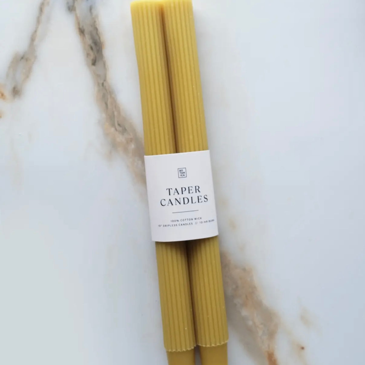 Botanica Fluted Taper Candles - Set of 2 Candles BOTANICA Fluted Martini Olive