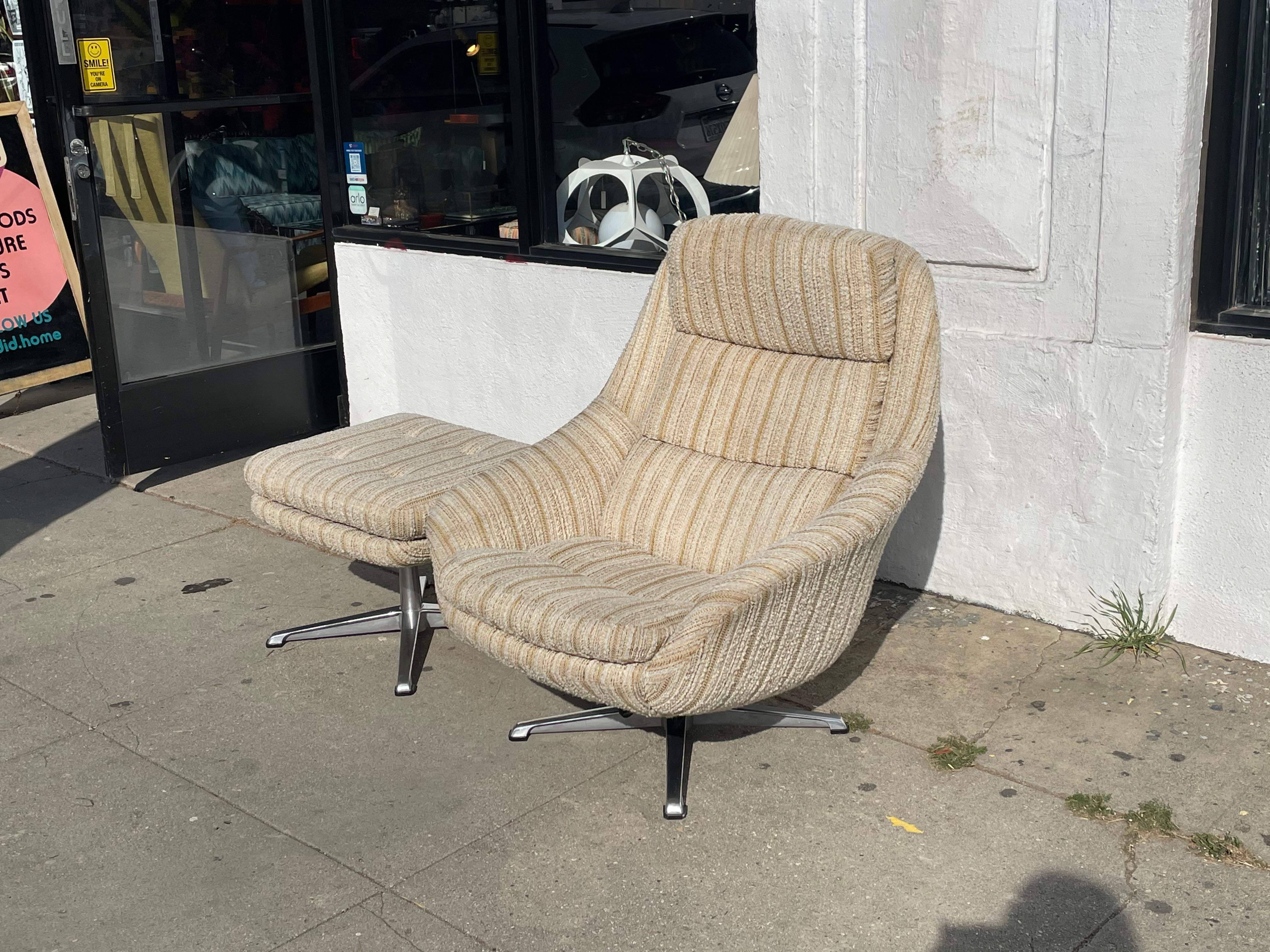 1960’s Overman Swivel Lounge Chair + Ottoman Chairs CANDID HOME