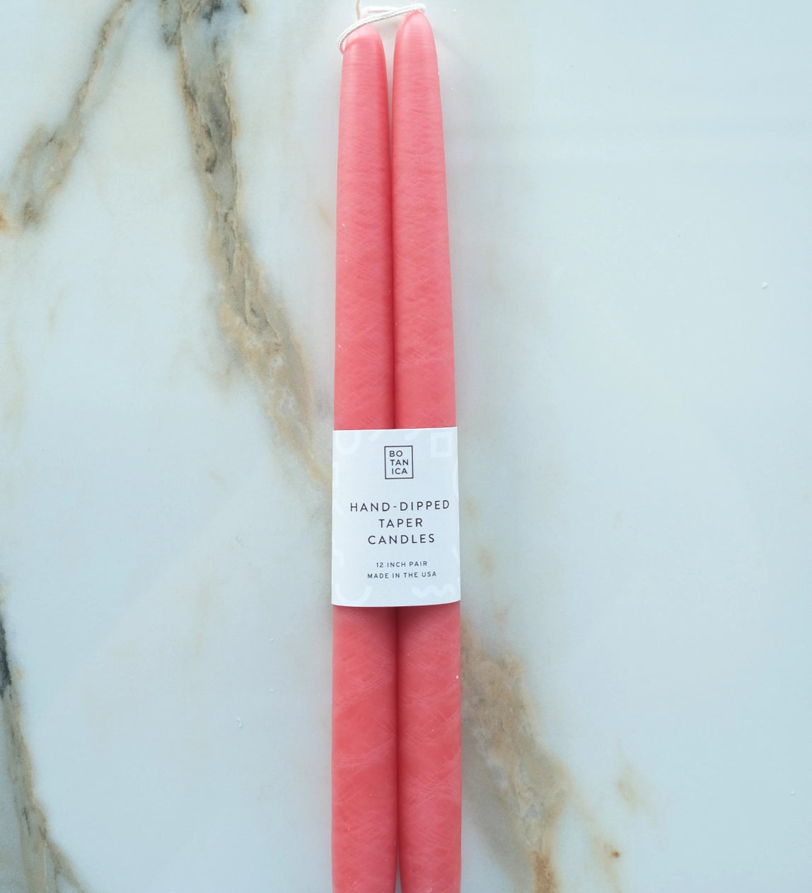 Botanica Taper Candles - Set of 2 Candles BOTANICA Coral Pink - Bright Pink