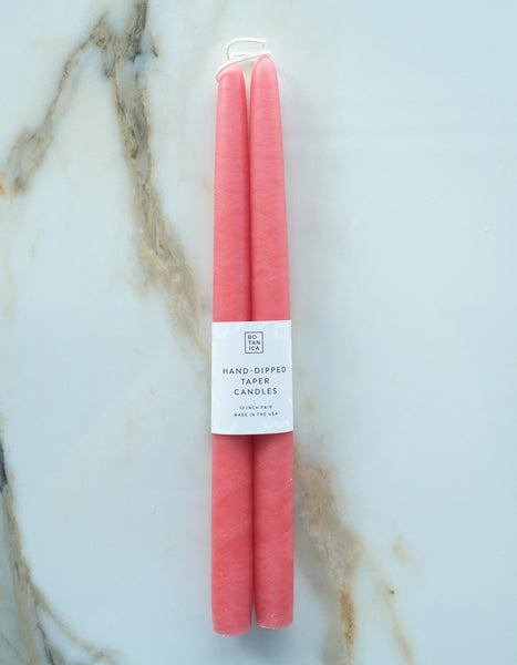 Botanica Taper Candles - Set of 2 Candles BOTANICA Coral Pink - Bright Pink