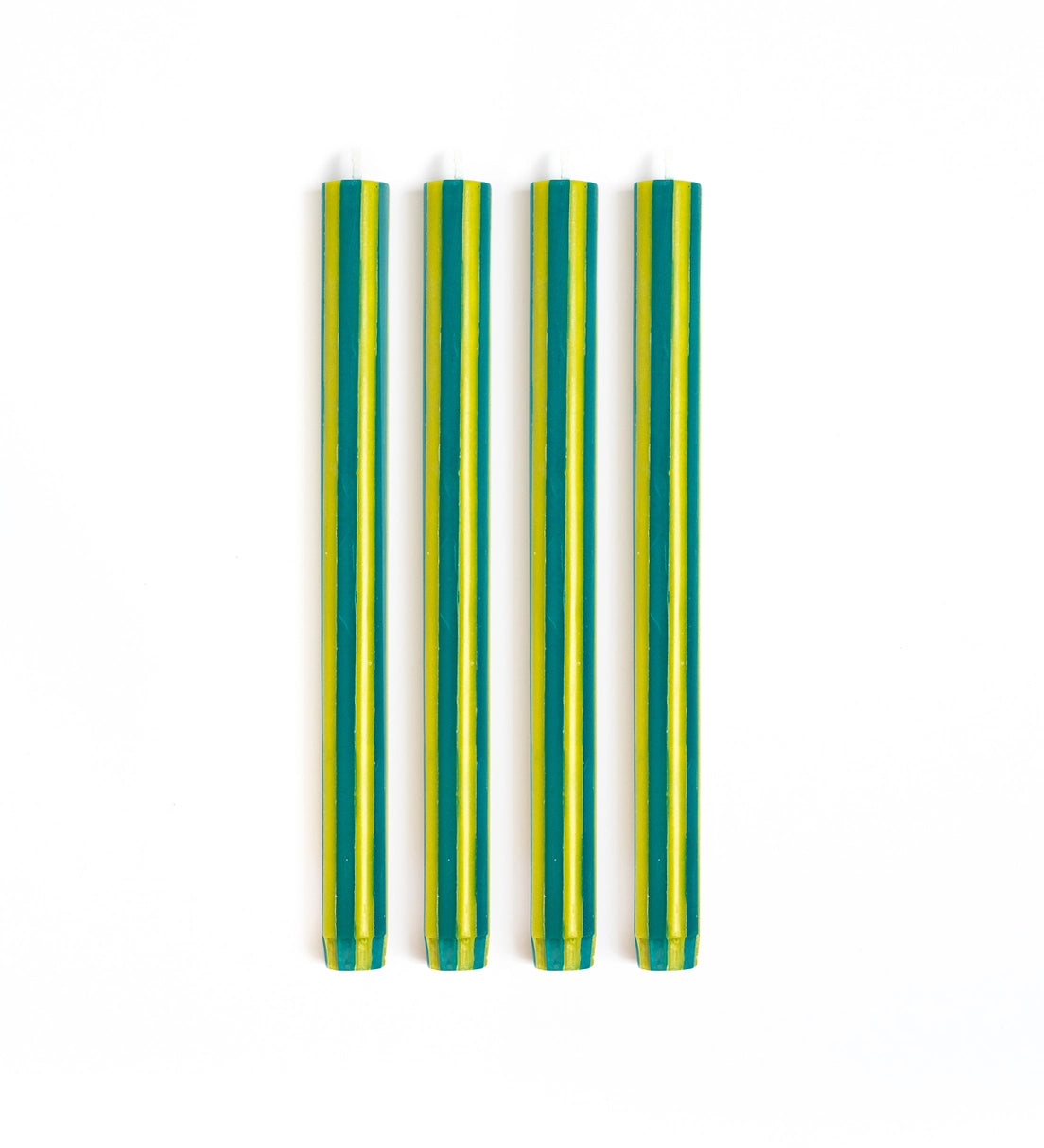 Striped Dinner Candles by Yod and Co. Candles yod and co Forest + Lime Green