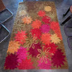 5’6” x 8’7” 1970’s Floral Shag Rug Rugs CANDID HOME   