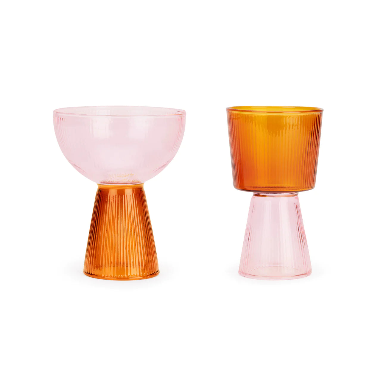 Oorun Didun Glass Cup Set - Yinka Ilori for Moma glassware moma PINK/AMBER  