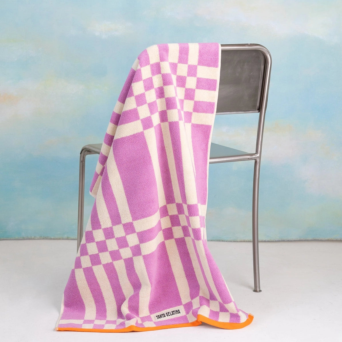 Marina Bath + Hand Towels by Tarta Gelatina Towels TARTA GELATINA Magenta Bath Towel