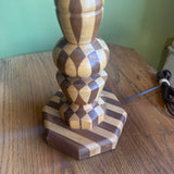 Mid-Century Modern Marquetry Table Lamp - No Shade