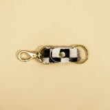 Leather + Hide Keychains by Primecut keychain PRIMECUT B + W Checkered Cowhide
