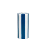 Stripe Pillar Candle by Yod and Co Candles yod and co medium denim blue + white