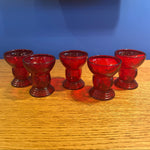 Vintage Ruby Red Moondrops 2oz Shot Glasses by New Martinsville Glass Company - Price per Glass Drinking Glasses CANDID HOME