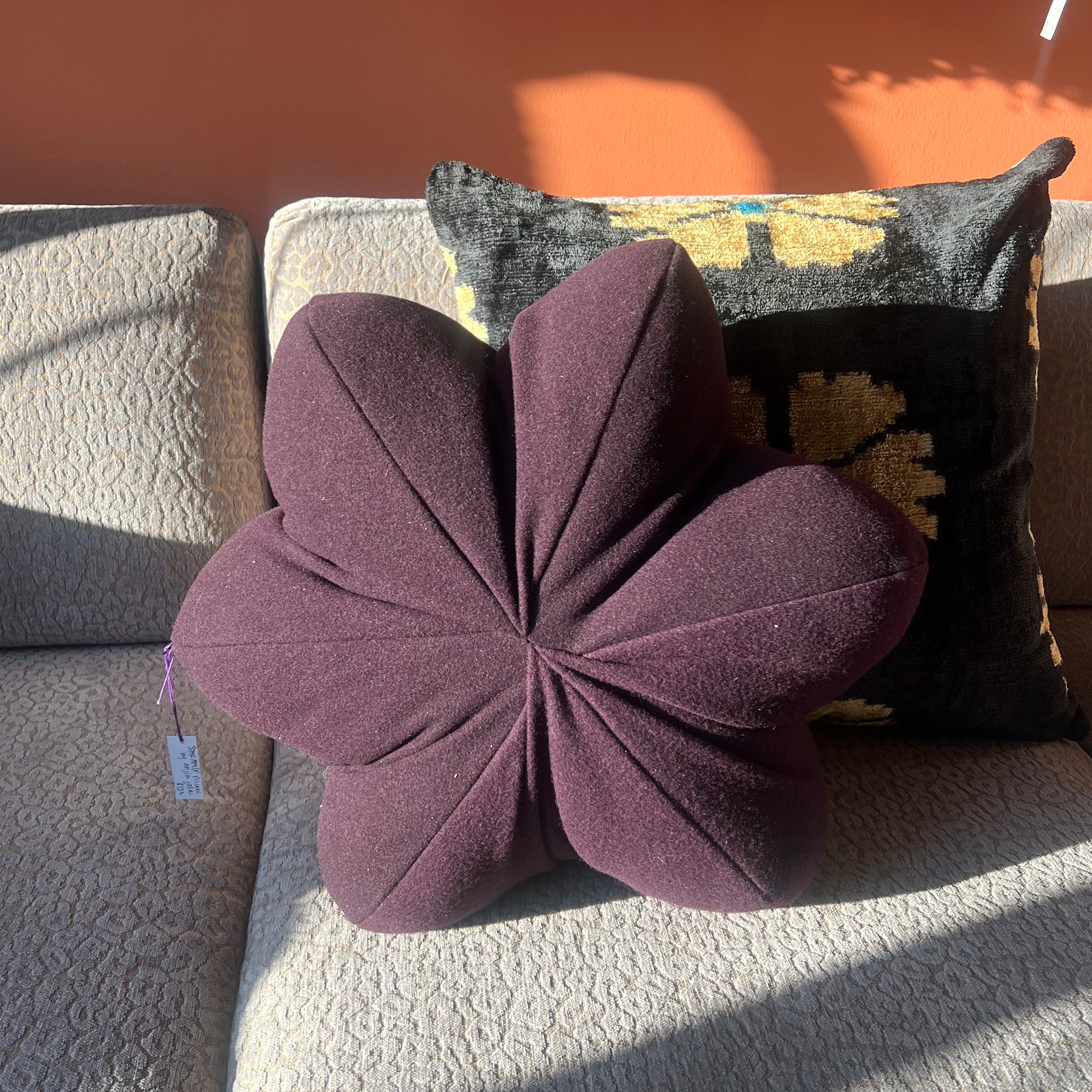 17" Star Anise Pillow by Anjia Jalac Pillows anjia jalac Eggplant Wool  