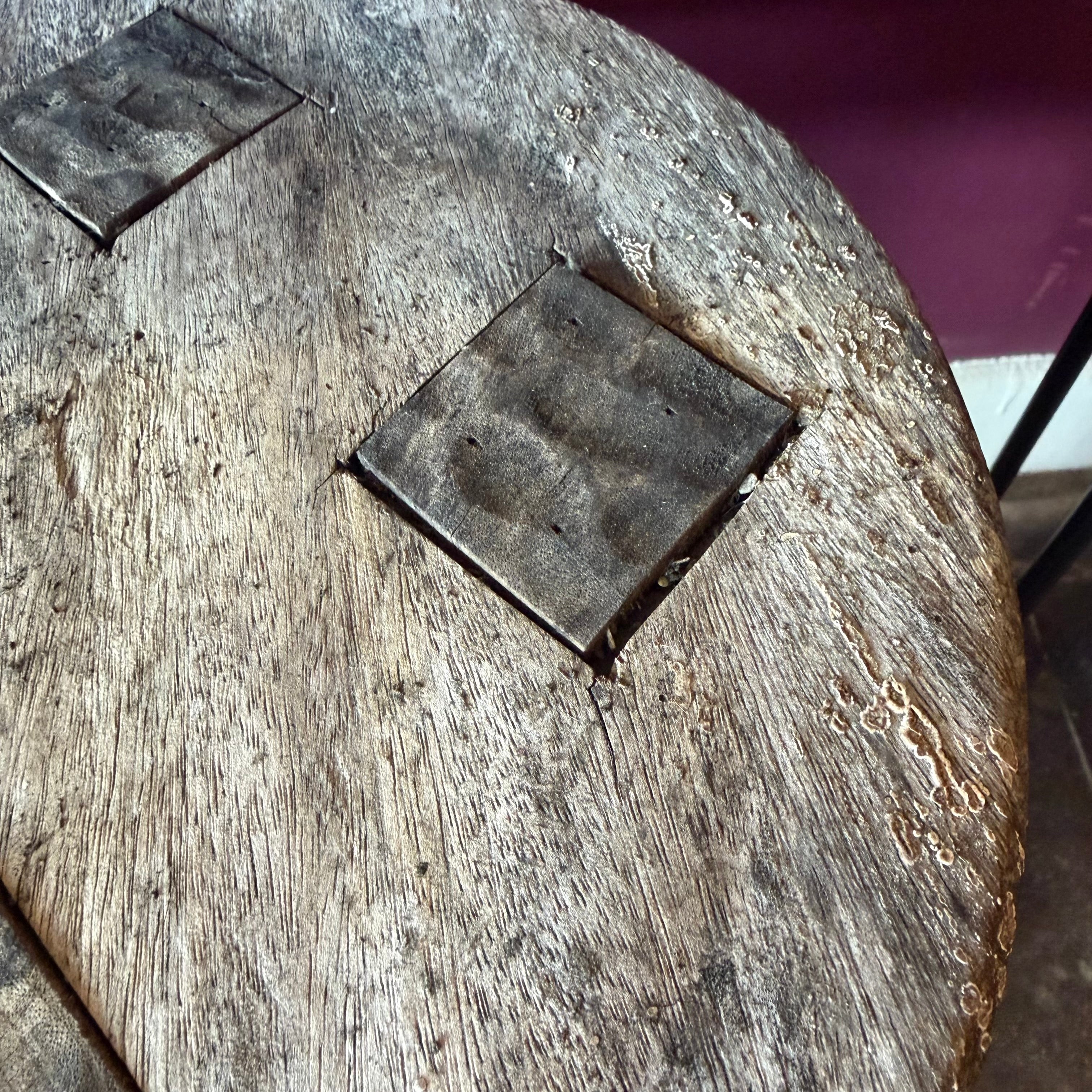 Antique French Wooden Milking Stool Tables CANDID HOME