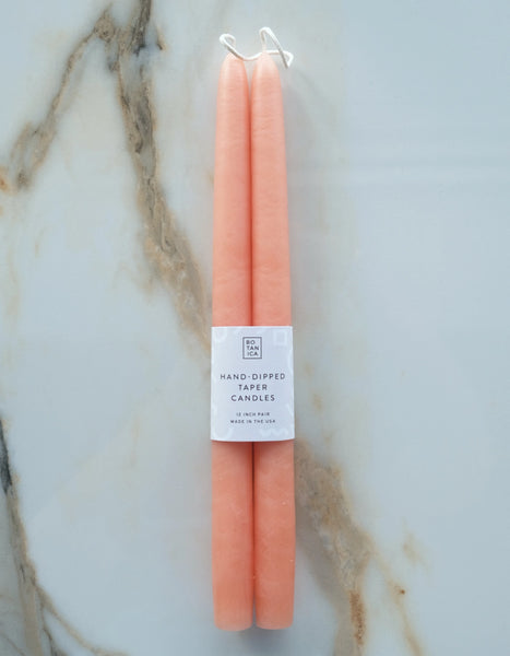 Botanica Taper Candles - Set of 2 Candles BOTANICA Melon - Orangey Pink