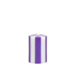 Stripe Pillar Candle by Yod and Co Candles yod and co small amethyst + white