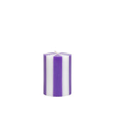 Stripe Pillar Candle by Yod and Co Candles yod and co small amethyst + white