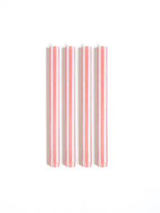 Striped Dinner Candles by Yod and Co. Candles yod and co Pink + White