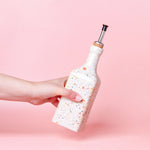 Ceramic Olive Oil Bottle by Tierra Cocida oil dispenser tierra cocida Carneval: White with Pastel Specks