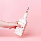 Ceramic Olive Oil Bottle by Tierra Cocida oil dispenser tierra cocida Carneval: White with Pastel Specks