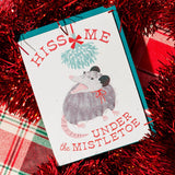 Holiday Letterpress Greeting Cards by Bromstadt Printing Co greeting card bromstad Hiss Me Under the Mistletoe