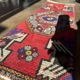 Vintage Turkish Kilim Rug - 13.5”x40”