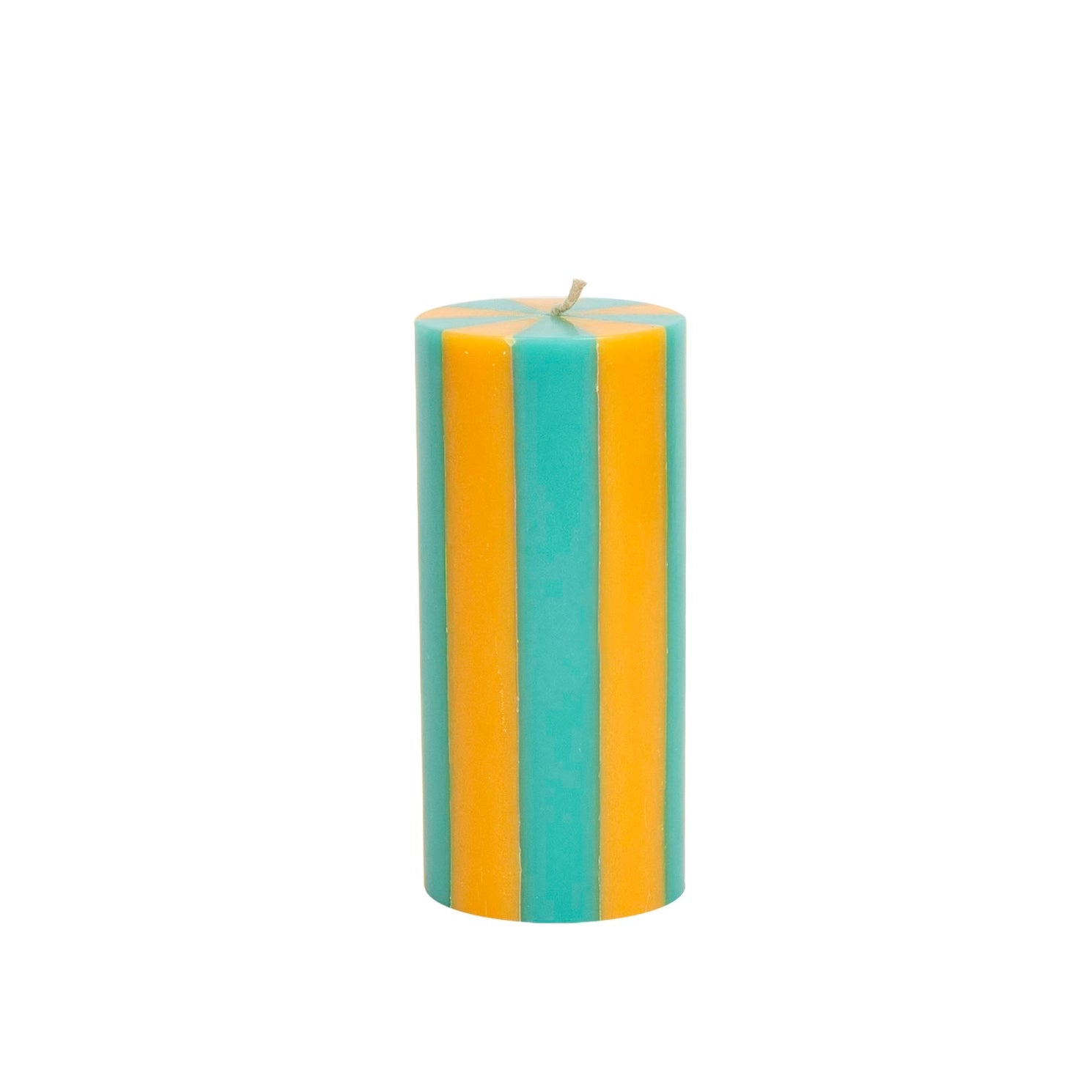 Stripe Pillar Candle by Yod and Co Candles yod and co medium teal + ore