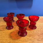 Vintage Ruby Red Moondrops 2oz Shot Glasses by New Martinsville Glass Company - Price per Glass Drinking Glasses CANDID HOME