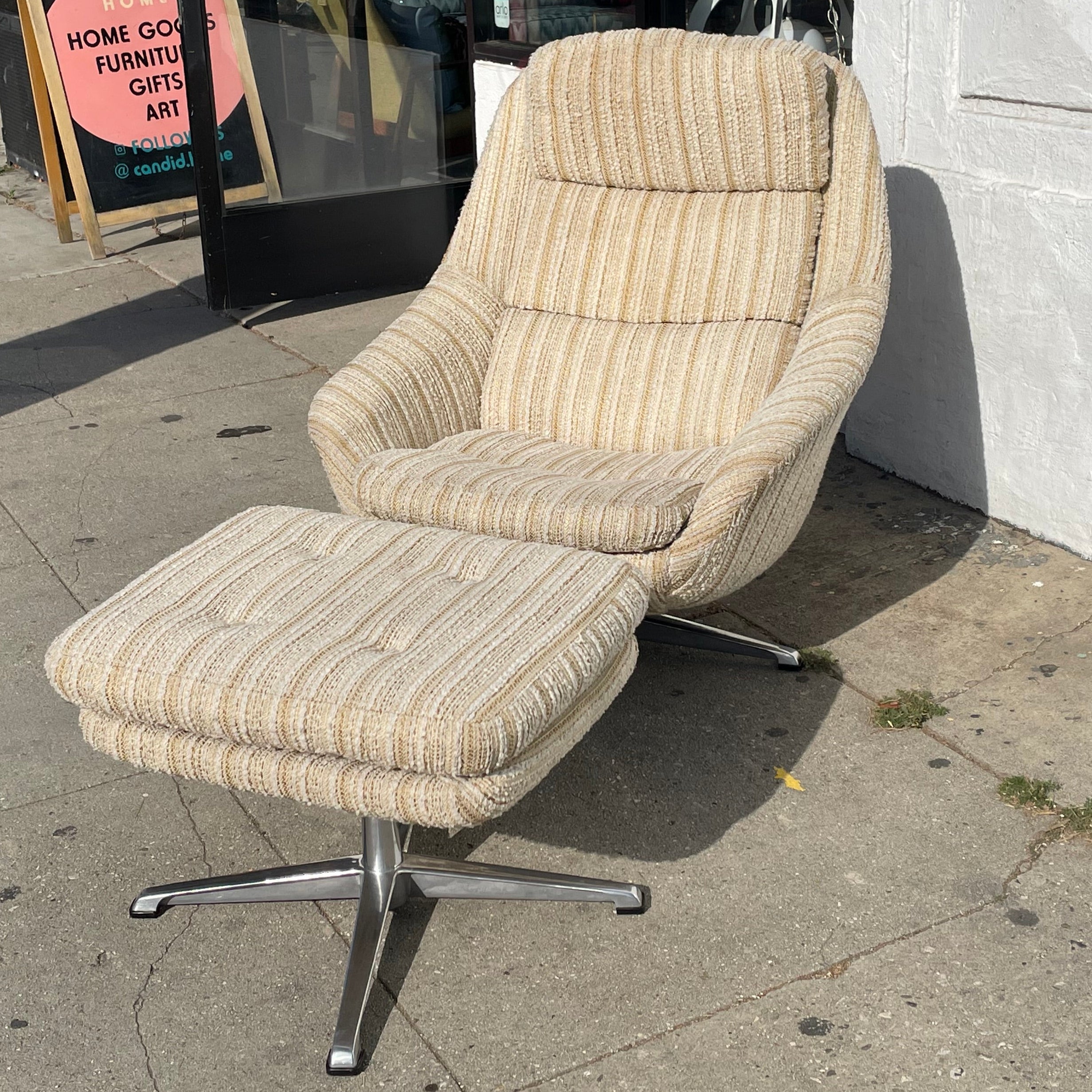 1960’s Overman Swivel Lounge Chair + Ottoman Chairs CANDID HOME