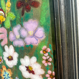 1950s Enamel on Copper “Exotic Flowers” Painting by Barbara Fagen - 9.5"x14"