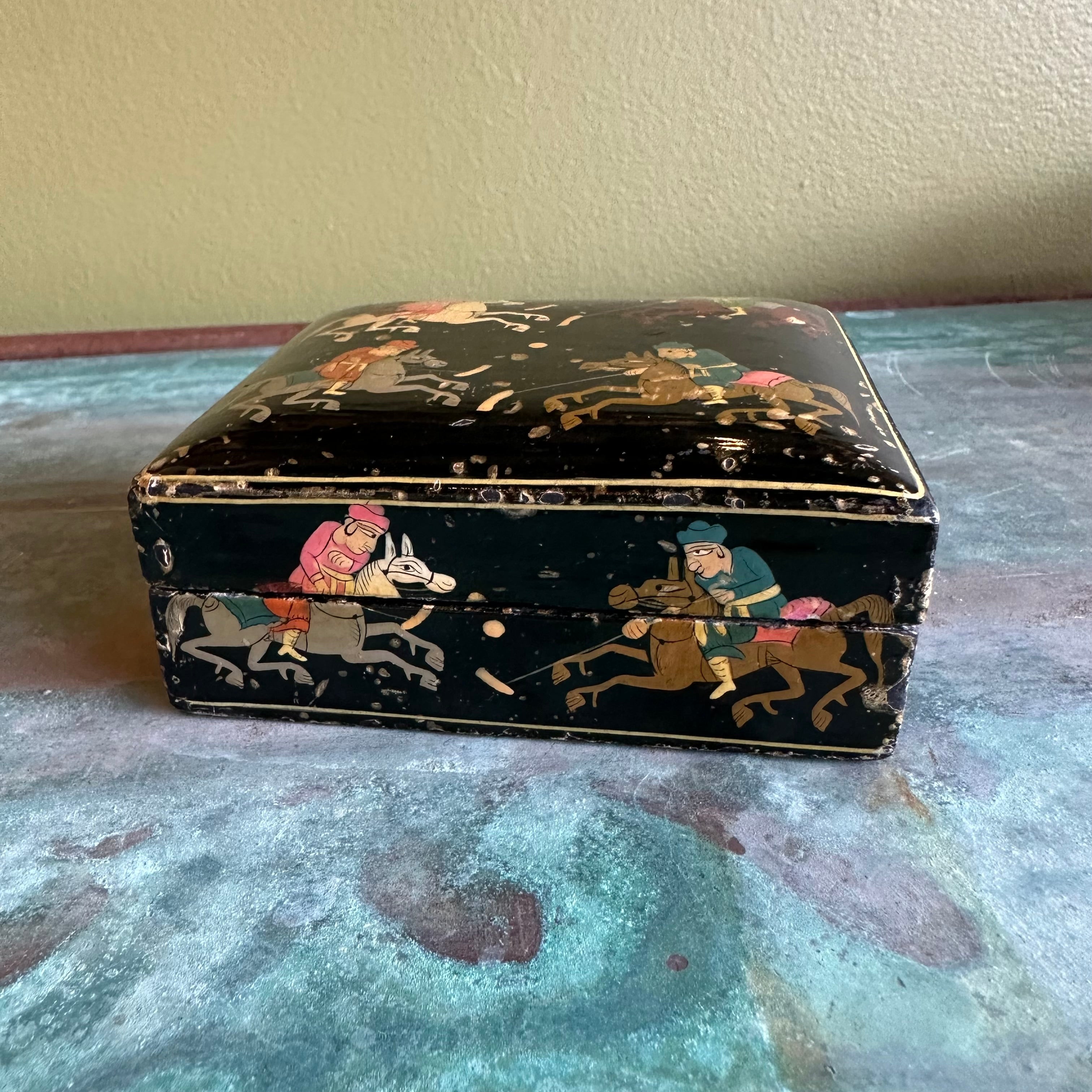 Vintage Painted Chinese Trinket Box styling object CANDID HOME