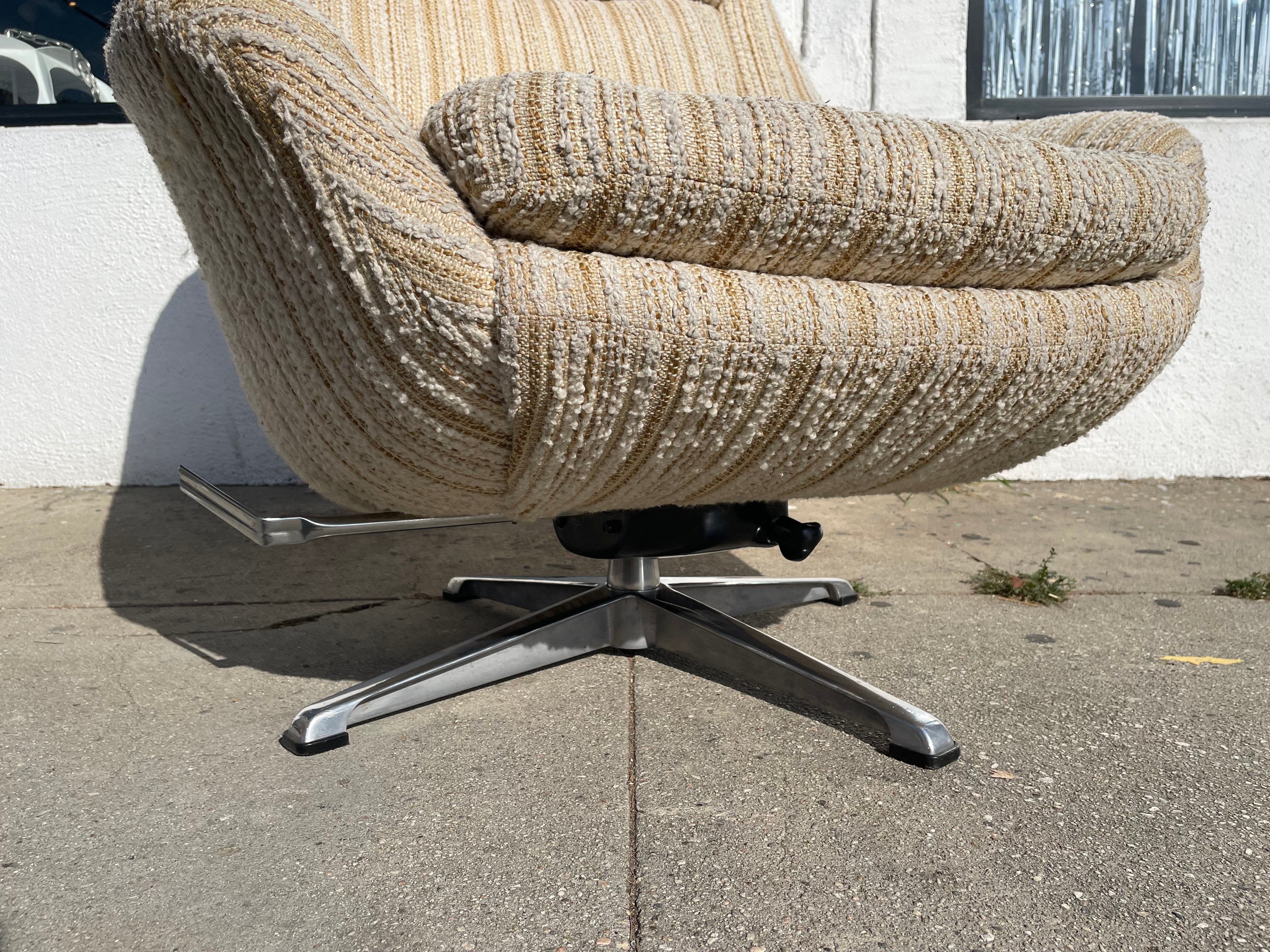 1960’s Overman Swivel Lounge Chair + Ottoman Chairs CANDID HOME