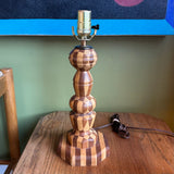 Mid-Century Modern Marquetry Table Lamp - No Shade