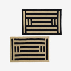 "Columns" Knit Placemat Set by Verloop placemat Verloop Black + Tan  