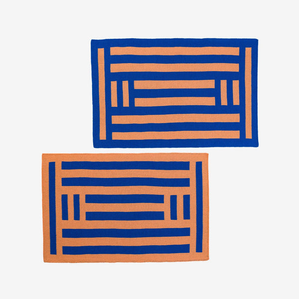 "Columns" Knit Placemat Set by Verloop placemat Verloop Cobalt + Oj  