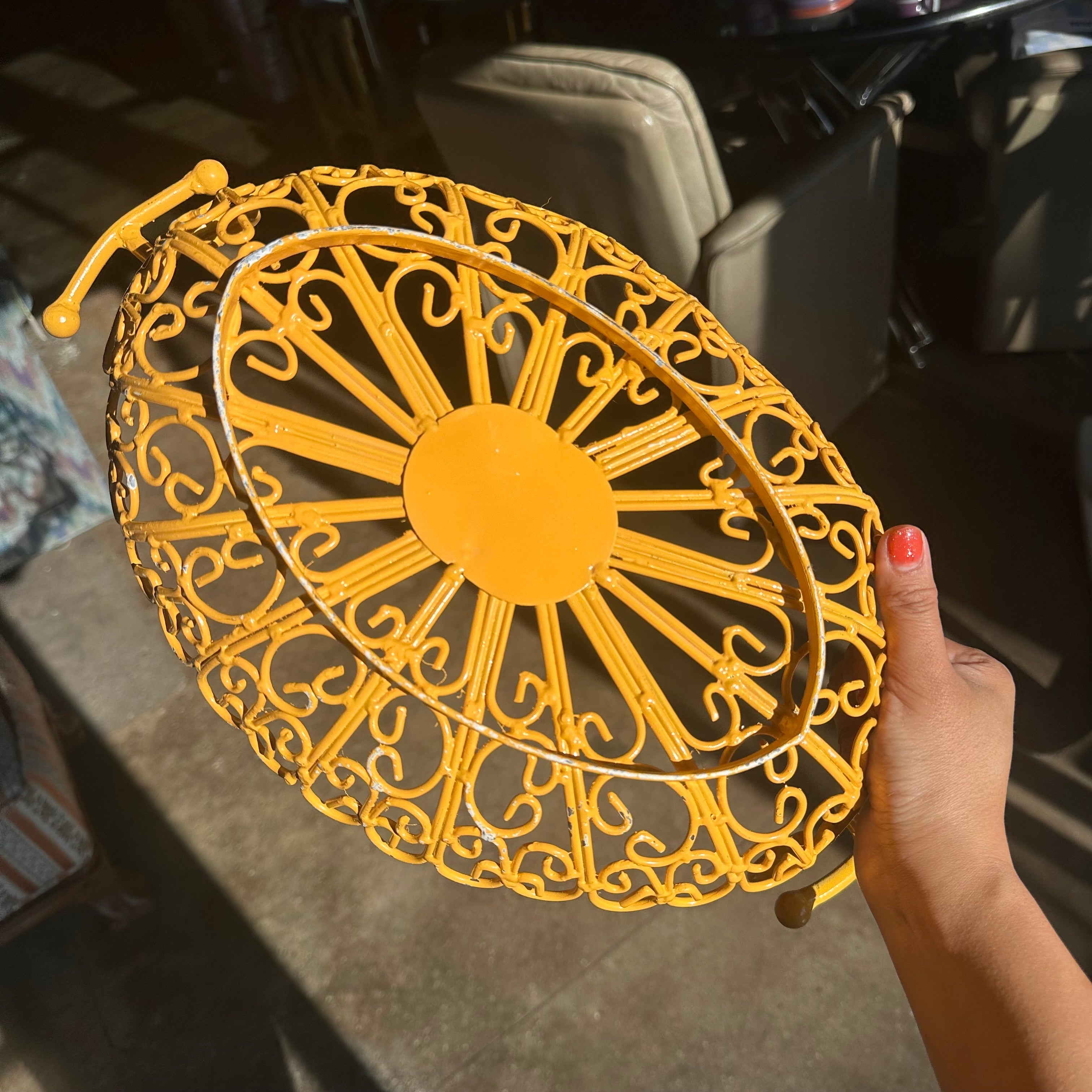 Vintage Victorian-Style Wrought Iron Basket basket CANDID HOME