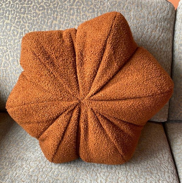 17" Star Anise Pillow by Anjia Jalac Pillows anjia jalac Burnt Orange Teddy Boucle  