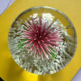 Vintage Crystal Chrysanthemum & Frogs Paperweight