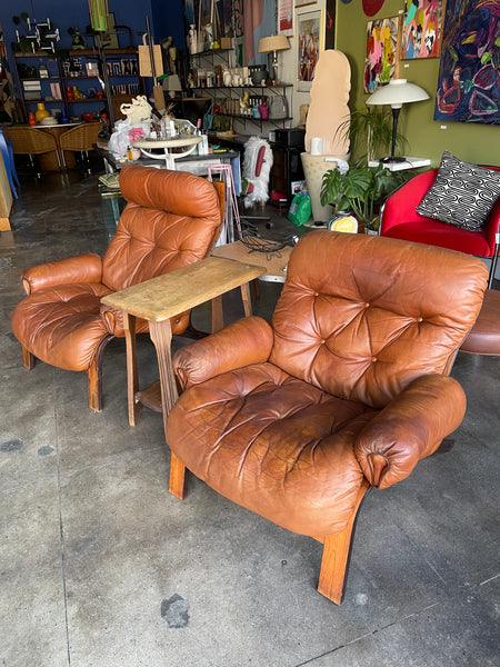 1970’s Rybo Rykken Leather Armchairs - 2 Available  CANDID HOME   