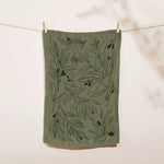 Printed Linen Rectangle Tea Towels by Elana Gabrielle tea towel Elana Gabrielle Olive : Green